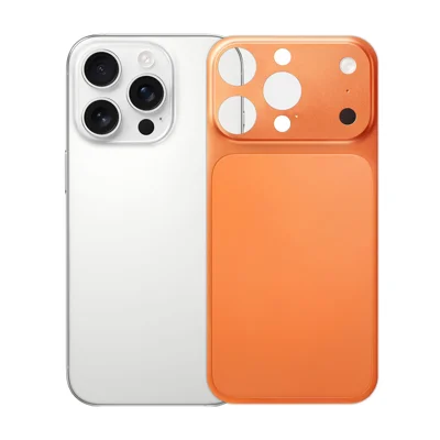  For iPhone 15 Pro Max Back Film Transform to 17 Pro Max PET Matte Ultra-Thin Anti-Fingerprint Phone Back Cover - Orange