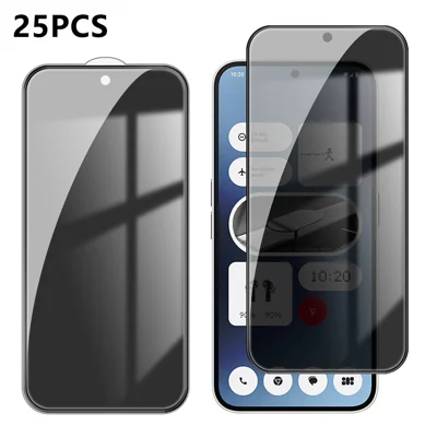  For Nothing Phone (2a) 25Pcs Anti-spy Screen Protector Silk Printing High Aluminium-silicon Glass Full Cover Anti-fingerprint Privacy Film - Black