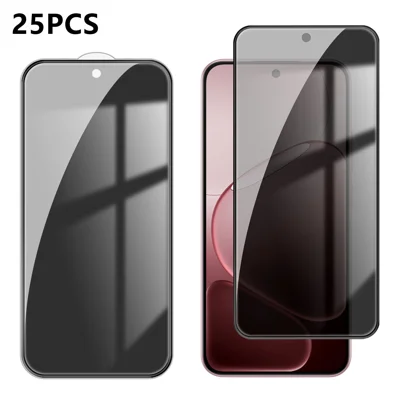 För Oppo A6 4G 25 st Anti-spy Screen Protector Silk Printing Hög aluminium-silikonglas Full Cover Anti-fingeravtryck Privacy Film - Svart