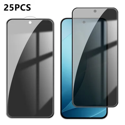  For Oppo F33 Pro 5G 25Pcs Anti-spy Screen Protector Silk Printing High Aluminium-silicon Glass Full Cover Anti-fingerprint Privacy Film - Black