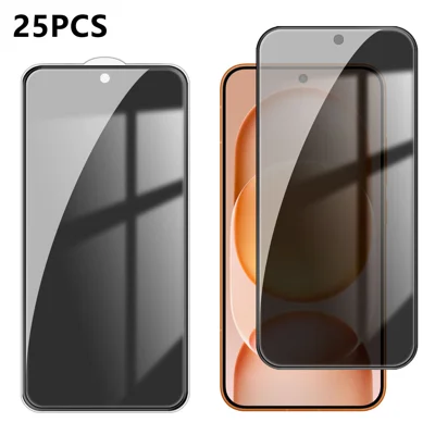  Para Honor Magic8 Pro Air 5G 25 Unidades Protetor de Ecrã Anti-espionagem Impressão em Seda Vidro Alumino-silícico Alto Totalmente Coberto Filme de Privacidade Anti-impressão Digital - Preto