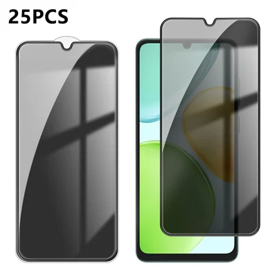  For Honor X6d 5G 25Pcs Anti-spy Screen Protector Silk Printing High Aluminium-silicon Glass Full Cover Anti-fingerprint Privacy Film - Black