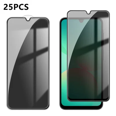 For Samsung Galaxy A27 5G 25Pcs Anti-spy Screen Protector Silk Printing High Aluminium-silicon Glass Full Cover Anti-fingerprint Privacy Film - Black