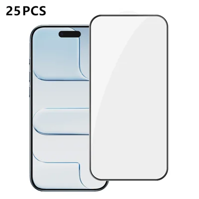  For iPhone Air 25Pcs Full Cover Screen Protector Silk Printing Ultra Clear High Aluminium-silicon Glass Film - Transparent