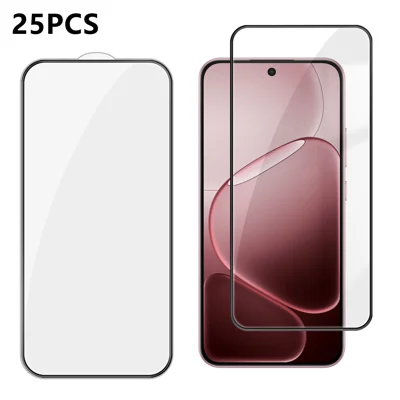  For Oppo A6 4G 25Pcs Full Cover Screen Protector Silk Printing Ultra Clear High Aluminium-silicon Glass Film - Transparent