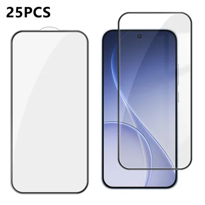  For Oppo Reno15 Pro Max 5G (Global) 25Pcs Full Cover Screen Protector Silk Printing Ultra Clear High Aluminium-silicon Glass Film - Transparent