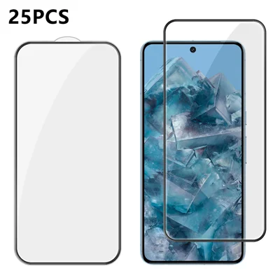  For Google Pixel 8 Pro 25Pcs Full Cover Screen Protector Silk Printing Ultra Clear High Aluminium-silicon Glass Film - Transparent