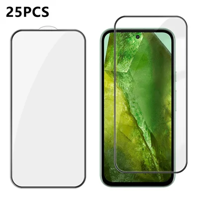  For Google Pixel 8a 25Pcs Full Cover Screen Protector Silk Printing Ultra Clear High Aluminium-silicon Glass Film - Transparent