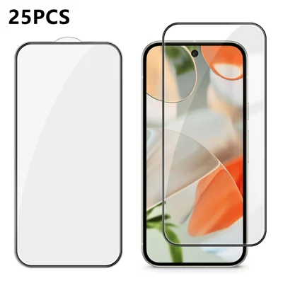 For Google Pixel 11 Pro / 11 / 10 Pro / 10 / 9 Pro / 9 25Pcs Full Cover Screen Protector Silk Printing Ultra Clear High Aluminium-silicon Glass Film - Transparent