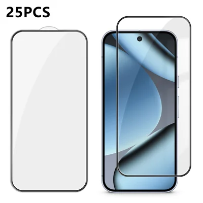 For Google Pixel 11 Pro / 11 / 10 Pro / 10 / 9 Pro / 9 25Pcs Full Cover Screen Protector Silk Printing Ultra Clear High Aluminium-silicon Glass Film - Transparent