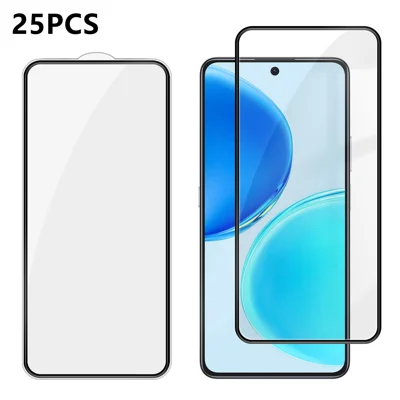  For Honor X8d 4G 25Pcs Full Cover Screen Protector Silk Printing Ultra Clear High Aluminium-silicon Glass Film - Transparent