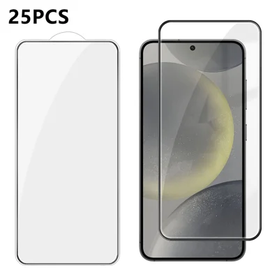  For Samsung Galaxy S24 25Pcs Full Cover Screen Protector Silk Printing Ultra Clear High Aluminium-silicon Glass Film - Transparent