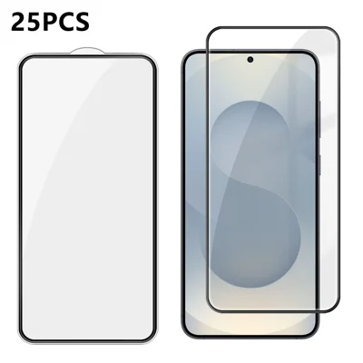  For Samsung Galaxy S25 25Pcs Full Cover Screen Protector Silk Printing Ultra Clear High Aluminium-silicon Glass Film - Transparent