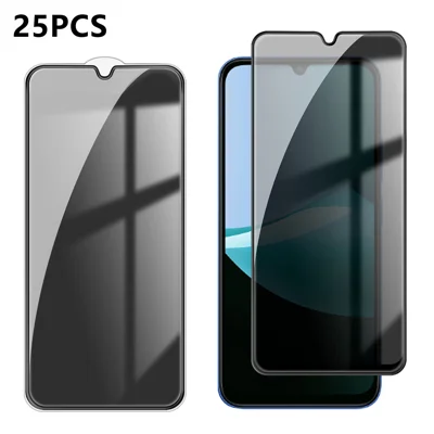  Для Xiaomi Poco C85 4G (171 мм) / Xiaomi Redmi 15C 5G (Глобальная версия) (171 мм) / Xiaomi Redmi 15C 4G (Глобальная версия) (171 мм) 25 шт. Антишпионская защитная пленка с шелкографией, высококачественное алюмосиликатное стекло, полное покрытие экрана, защита от отпечатков пальцев, черный цвет