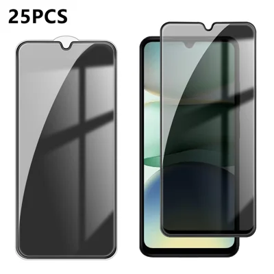  Dla Xiaomi Redmi A7 Pro 4G 25 szt. Ochrona ekranu antywizualna z nadrukiem jedwabnym, wysokie szkło aluminiowo-krzemowe, pełne przykrycie, folia ochronna przeciw odciskom palców - Czarny