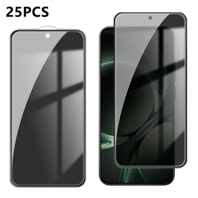  För Xiaomi Redmi K80 Ultra 5G 25 st Anti-spy Screen Protector Silk Printing High Aluminium-silicon Glass Full Cover Anti-fingerprint Privacy Film - Svart