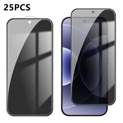 För Xiaomi 17 25 st Anti-spy screen protector Silk Printing High Aluminium-silicon Glass Full Cover Anti-fingerprint Privacy Film - Svart