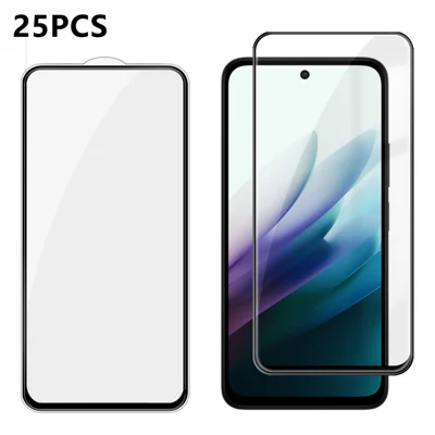  For Xiaomi Redmi 15 5G (Global) (169mm) 25Pcs Full Cover Screen Protector Silk Printing Ultra Clear High Aluminium-silicon Glass Film - Transparent