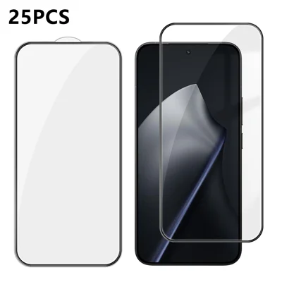  For Xiaomi 15T 25Pcs Full Cover Screen Protector Silk Printing Ultra Clear High Aluminium-silicon Glass Film - Transparent