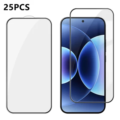  For Xiaomi 17 Pro Max 25Pcs Full Cover Screen Protector Silk Printing Ultra Clear High Aluminium-silicon Glass Film - Transparent