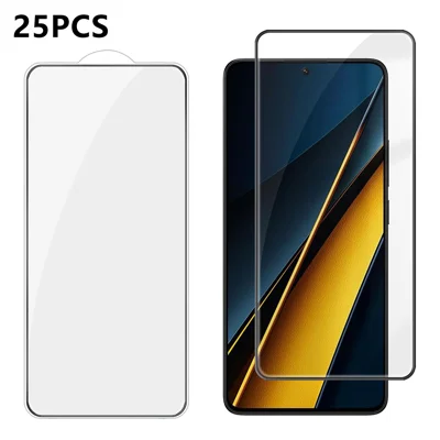  For Xiaomi Redmi K70E 5G / Xiaomi Poco X6 Pro 5G 25Pcs Full Cover Screen Protector Silk Printing Ultra Clear High Aluminium-silicon Glass Film - Transparent