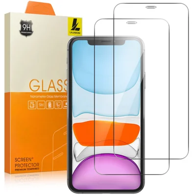 LAJABONI 2Pcs HD Clear Screen Protector For iPhone 11  /  XR 6.1 inch Anti-Explosion 2.5D Arc Edge Not Complete Covering Tempered Glass Screen Film - Transparent