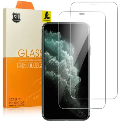 LAJABONI 2 Stück HD-Klare Displayschutzfolie Für iPhone 11 Pro Max / XS Max 6,5 Zoll Anti-Explosion 2,5D Gebogenen Kante Nicht Vollständige Abdeckung Aus Gehärtetem Glas - Transparent