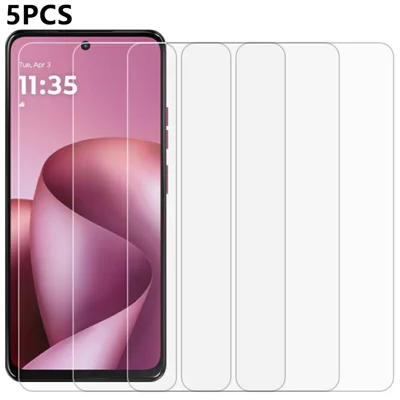5 Unidades para Protector de Pantalla Delantera Motorola Moto G47 5G Película de Vidrio Templado 0,3 mm 2,5D, No Cubre por Completo - Transparente