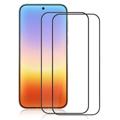 AMORUS 2 pièces pour Huawei Pura 90 Pro Max Protecteur d'écran complet Film en verre trempé adhésif total imprimé en soie - Noir