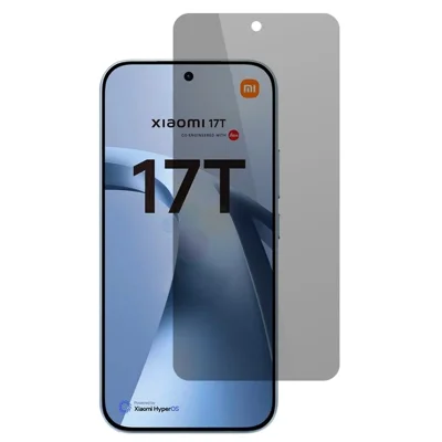 For 	Xiaomi 17T Privacy Screen Protector 180-Degree Anti-Spy Tempered Glass Full Coverage Film - Black