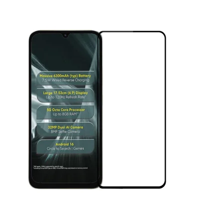 PINWUYO szkło hartowane do Xiaomi Poco C85x 5G Seria JK-2 9H Pełne przyklejenie Ochrona pełnego ekranu - Czarny