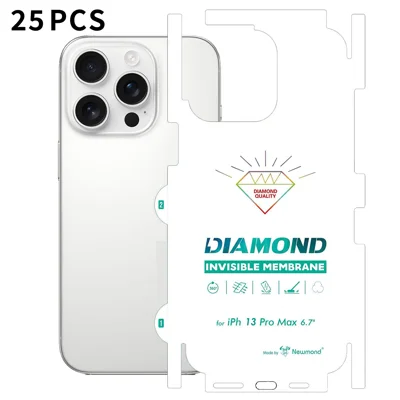  For iPhone 13 Pro Max 25Pcs TPU Hydrogel Film Invisible Self-Healing Anti-Fingerprint Full Cover Back Protector - Transparent