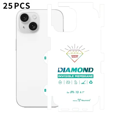  For iPhone 13 25Pcs TPU Hydrogel Film Invisible Self-Healing Anti-Fingerprint Full Cover Back Protector - Transparent