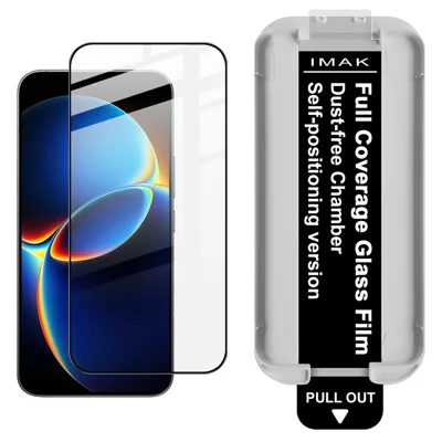 IMAK Tempered Glass For Xiaomi Redmi K90 Max 5G / K90 Ultra 5G Full Screen Protector Full Glue Film with Dust-free Installation Tool (Fingerprint Unlock) - Black