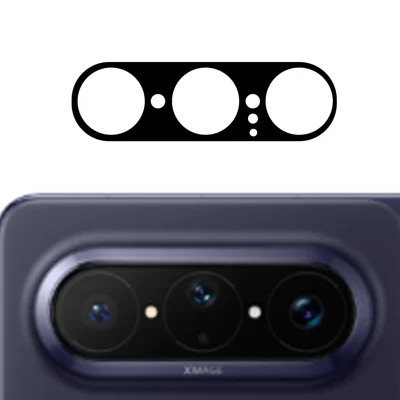 För Huawei Pura X Max Härdat Glas Objektivskydd Silktryck Kameraobjektivfilm - Svart