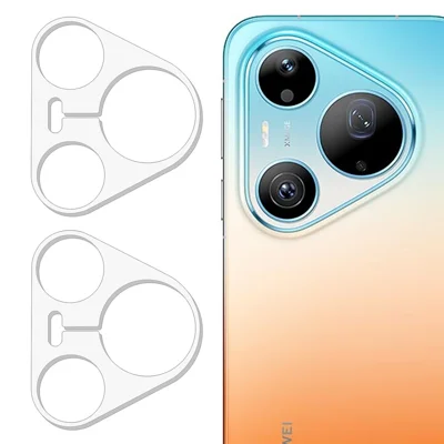 2 pièces pour Huawei Pura 90 Pro Max protecteur d'objectif caméra intégral en verre trempé bord incurvé 3D transparent anti-rayures - Transparent