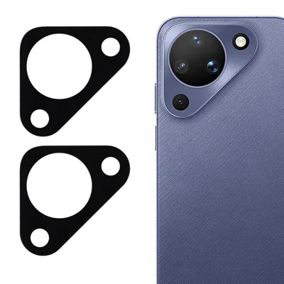 2 stk. til Huawei Pura 90 fuld dæknings objektivbeskytter med silkeprintet tempervidt glas objektivfilm 3D buekant - Sort