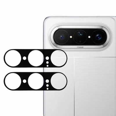 2 pièces pour Huawei Pura X Max protecteur d'objectif d'appareil photo en verre trempé avec bord incurvé 2,5D impression satinée protection intégrale pour objectif arrière - Noir
