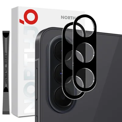 NORTHJO 2Pcs For Samsung Galaxy A27 5G Full Coverage Camera Lens Protector Silk Printing 3D Clear Tempered Glass Lens Film - Black
