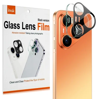 IMAK For Huawei Pura 90s Pro / Pura 90 Pro Tempered Glass Full Cover Lens Film + Acrylic Cap - Black
