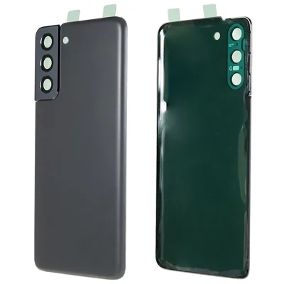 For Samsung Galaxy S21 5G G991 Battery Housing with Adhesive Sticker + Camera Lens Cover - Black
