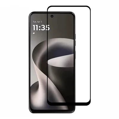 Protector de Pantalla para Motorola Moto G37 5G / G37 Power 5G / G47 5G, Pegado Completo, Impresión Serigráfica, Vidrio Templado - Negro
