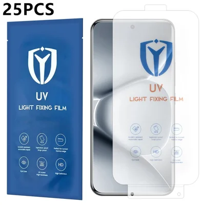 25 szt. Folie Ochronna PET na Xiaomi Redmi Note 15 Pro+ 5G (Global) / Poco M8 Pro 5G, Pełne Przykrycie, Pełne Przyklejenie, Folia UV