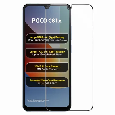 RURIHAI Per Xiaomi Poco C81x 4G Protettore Schermo in Vetro Alluminosilicato Pellicola per Schermo del Telefono