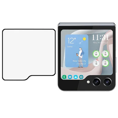Voor Samsung Galaxy Z Flip8 Screen Protector Zijdeachtige Print Gepatenteerd Glas Volledige Lijm Folie (Buitenscherm)