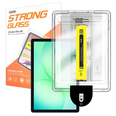  For Samsung Galaxy Tab A11 Screen Protector Arc Edge Tempered Glass Film with Auto Dust-free Installation Tool (NOT Complete Covering) - Transparent