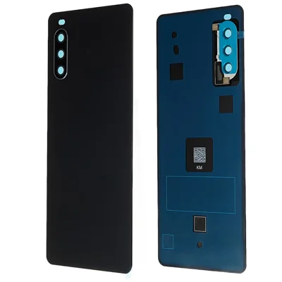 For Sony Xperia 10 III 5G OEM Battery Housing with Adhesive Sticker + Camera Lens Cover - Black