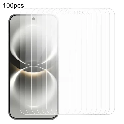 100 szt. na Huawei nova 15 Max, ochrona ekranu, folia z hartowanego szkła, pełna adhezyjność, odporna na zarysowania (NIE pełna powłoka), bez opakowania (z zestawem chusteczek,吸附erem pyłu, naklejką orientacyjną) - przezroczysta