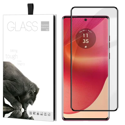 Protettore Schermo per Motorola Edge 50 Fusion 5G, Protezione Totale con Colla Completa, Bordo Curvo, Vetro Temperato Anti-impronte - Trasparente