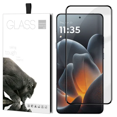 Protetor de Ecrã Total para Motorola Signature 5G com Colagem Completa, Bordas Curvas, Vidro Temperado com Proteção Contra Impressões Digitais - Transparente